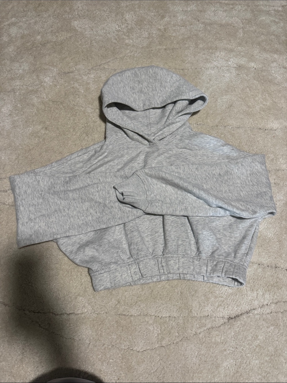 Hollister Light Gray Cropped Hoodie